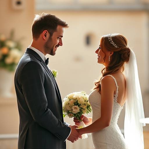 Couple de mariés échangeant leurs vœux lors d'un mariage à Marseille.