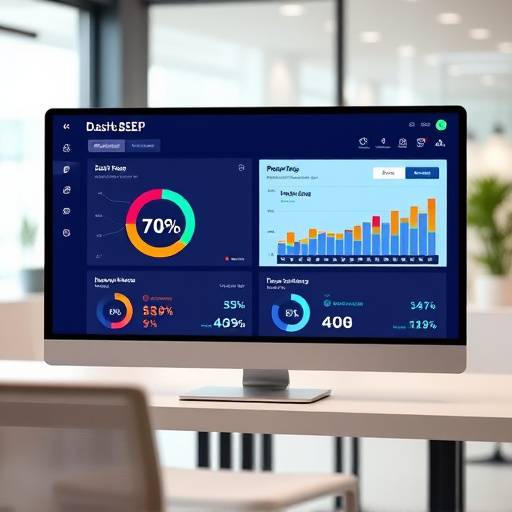 Tableau de bord avec des statistiques de performance d'une campagne SEO